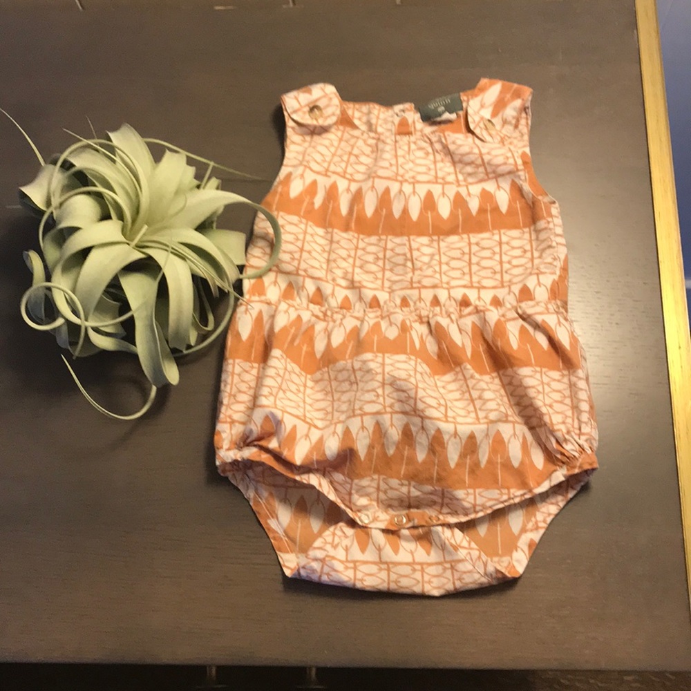 Organic sleeveless bubble bottom Kate Q. Romper!